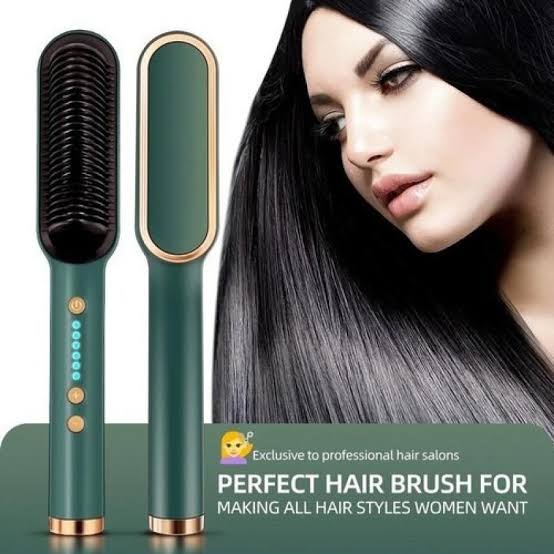 Portable Straightening Mini Hair Curling Iron Hot Comb Fast Heated Ceramic Hair Straightener Brush and Curler 2 in 1
